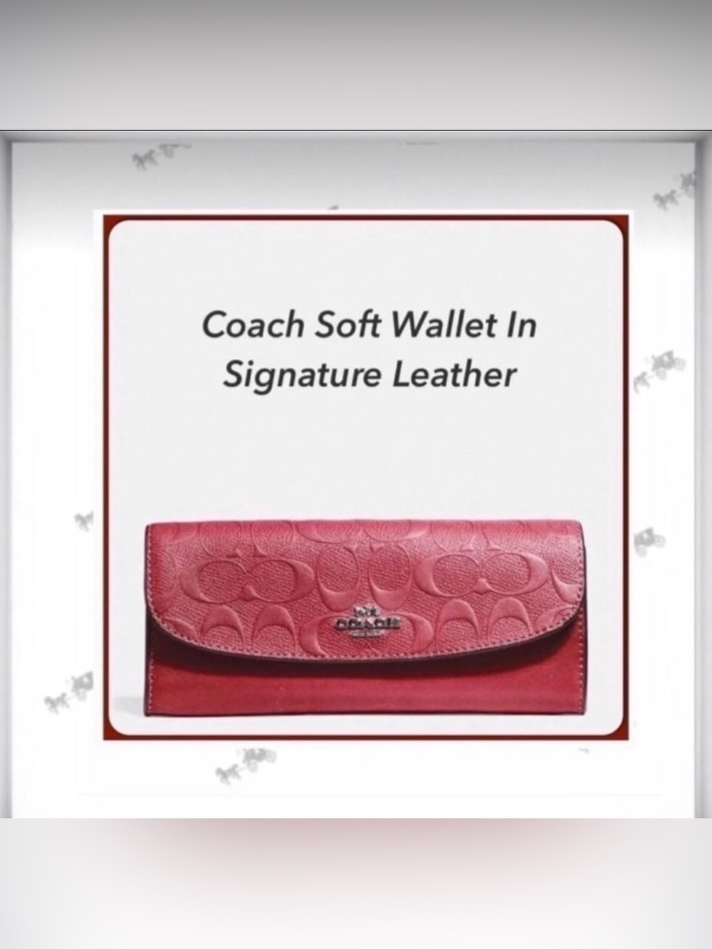 ♥️♥️♥️Coach Signature Red/Pinkish Envelope Clutch Wallet NWT!!! Retail $275 👛